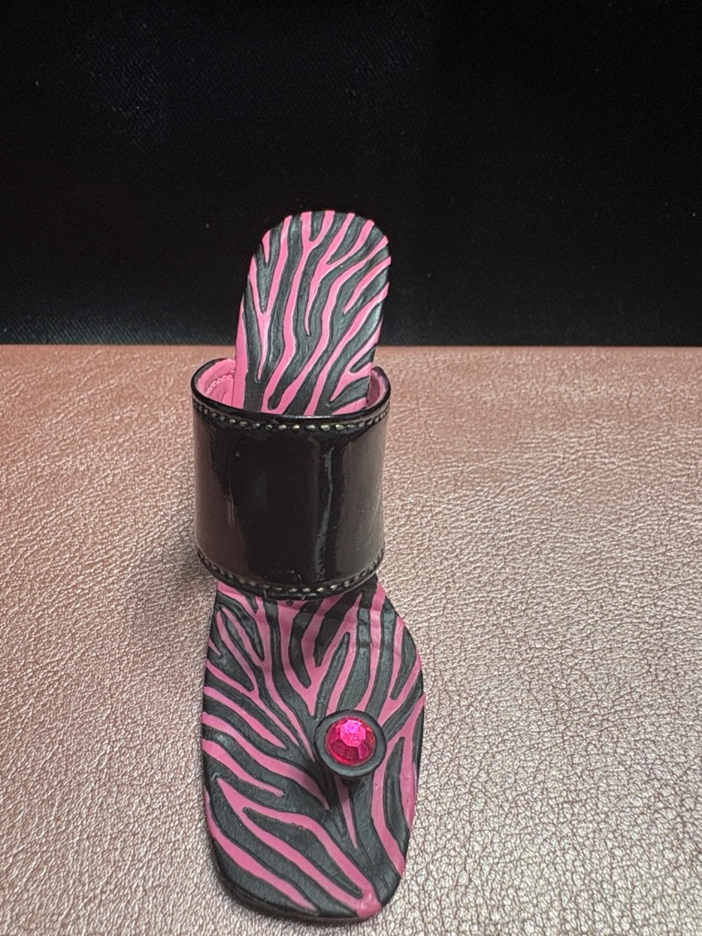 Just The Right Shoe Black and Pink Zebra Heels - Picture 4 of 5